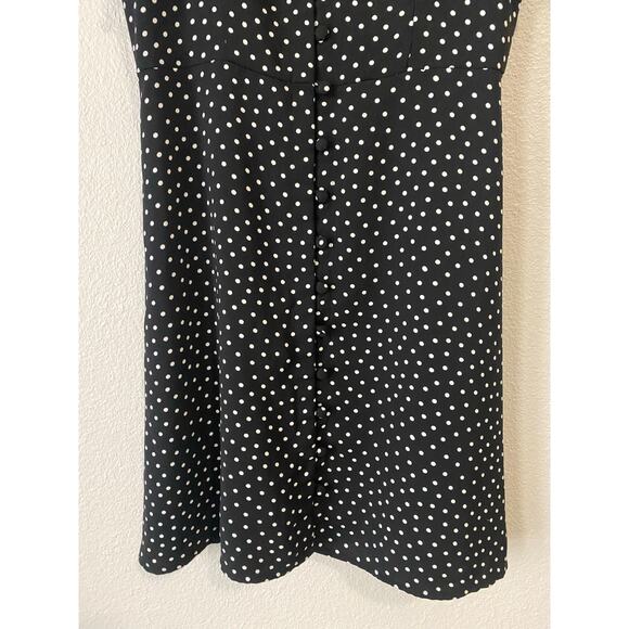 Sanctuary Rafaela Button Mini Dress XS Black White Polka Dot Ruffle Preppy Twee - Picture 9 of 15